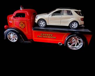 Retro 1947 47 Ford COE Hot Rod Fire Dept. Flatbed Hauler 1/64 Scale Lim Edt 