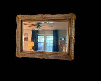 Framed mirror hanging