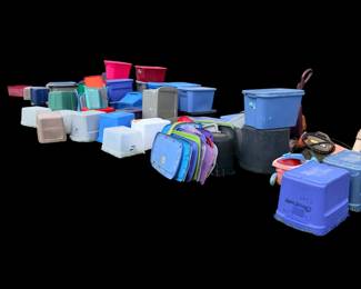Lots of storage bins, all sizes