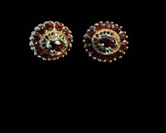 Garnet pierced earrings