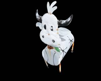 Recycled Metal Cow-Yard Art-Decor-Farmhouse-Yard Metal Art-Garden-Animal Sculpture-
