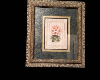 Pair of framed floral prints