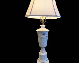 Pair of blue and white lamps