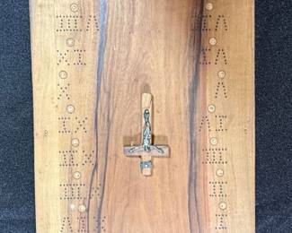 Wooden Prayer Board with Roman Numerals and Crucifix