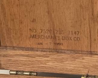 Merchants Box Co. Wooden Card File Box with Dividers second image