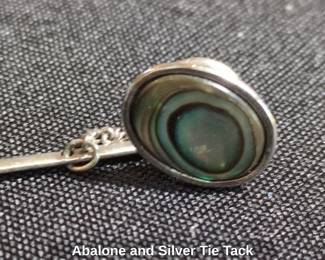Abalone and Silver Tie Tack