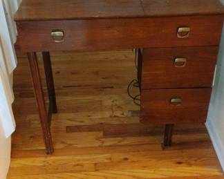 Vintage MidCentury Sewing Machine Cabinet Desk