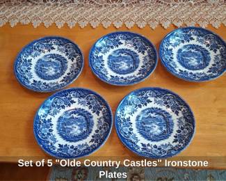 Set of Olde Country Castles Ironstone Plates