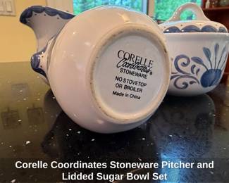 Corelle Coordinates Stoneware Pitcher and Lidded Sugar Bowl Set second image