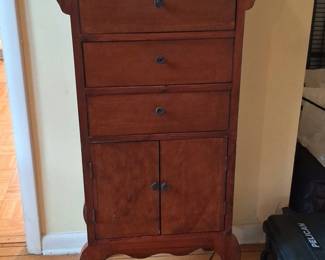 AsianInspired Jewelry Armoire with Drawers and Doors