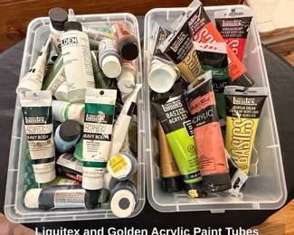 Liquitex and Golden Acrylic Paint Tubes