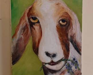 Whimsical Goat Portrait Painting