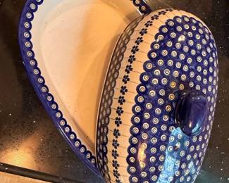 Boleslawiec Pottery Butter Dish  Pattern A third image