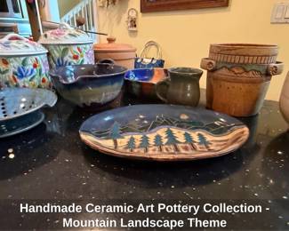 Handmade Ceramic Art Pottery Collection  Mountain Landscape Theme second image