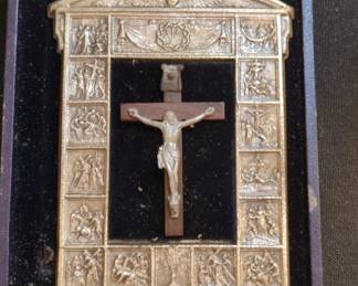 Roman Catholic Processional Crucifix with Stations of the Cross second image