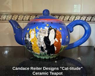 Candace Reiter Designs Cattitude Ceramic Teapot