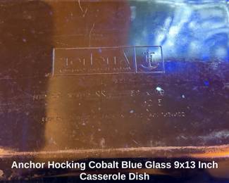 Anchor Hocking Cobalt Blue Glass x Inch Casserole Dish second image