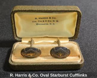 R. Harris  Co. Oval Starburst Cufflinks