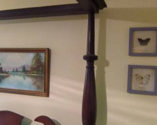 Antique Mahogany FourPoster Bed with Spiral Carved Posts sixth image