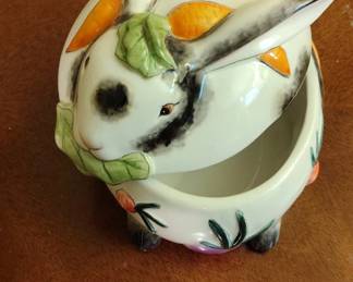 Fitz  Floyd Halcyon Bunny Cookie Jar third image