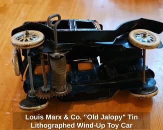 Louis Marx  Co. Old Jalopy Tin Lithographed WindUp Toy Car third image
