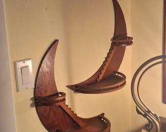 Vintage Crescent Moon Stairway Shelf