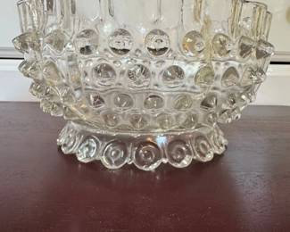 Hobnail Glass Footed Bowl  Indiana Glass Mayflower Pattern