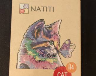 NATITI Wooden Jigsaw Puzzle  Cat with Butterfly