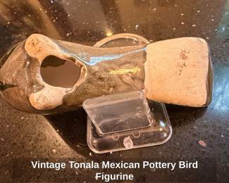 Vintage Tonala Mexican Pottery Bird Figurine second image