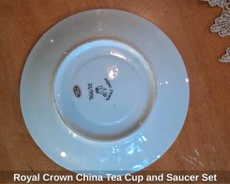 Royal Crown China Tea Cup and Saucer Set second image