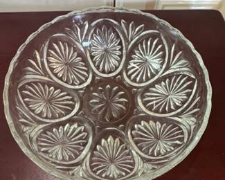 Anchor Hocking Prescut Star of David Footed Bowl