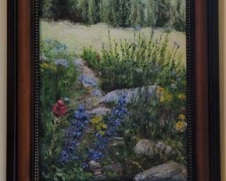 Impressionist Landscape Painting of a Garden Path