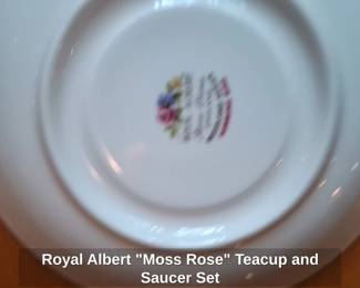 Royal Albert Moss Rose Teacup and Saucer Set