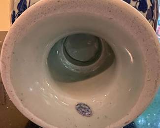 Blue and White Porcelain Pedestal Bowl with Lotus and Vine Motif