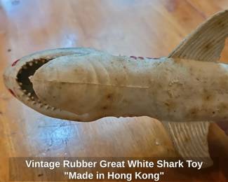 Vintage Rubber Great White Shark Toy Made in Hong Kong fourth image