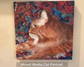 Mixed Media Cat Portrait