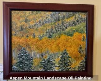 Aspen Mountain Landscape Oil Painting