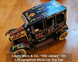 Louis Marx  Co. Old Jalopy Tin Lithographed WindUp Toy Car