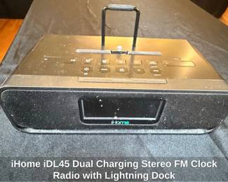 iHome iDL Dual Charging Stereo FM Clock Radio with Lightning Dock