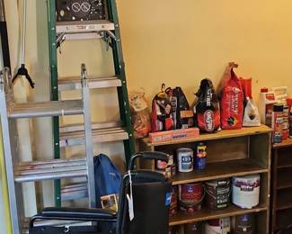 Assorted Household and Garage Items Including Garden Tools and Storage third image
