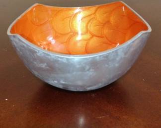 MidCentury Modern Aluminum and Enamel Bowl