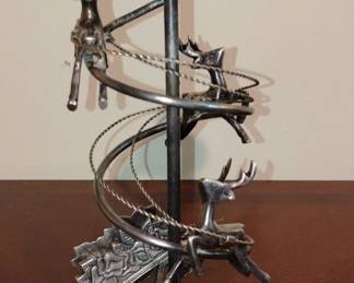 Godinger Silver Plate Christmas Reindeer Sleigh Candlestick Holder third image