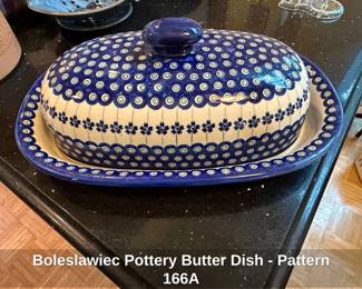 Boleslawiec Pottery Butter Dish  Pattern A
