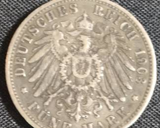 German Empire Mark Coin  Wilhelm II   Wrttemberg