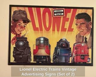Lionel Electric Trains Vintage Advertising Signs Set of  second image