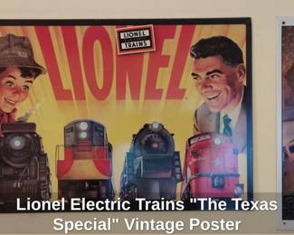 Lionel Electric Trains The Texas Special Vintage Poster