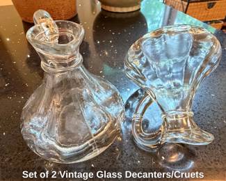 Set of Vintage Glass Decanters or Cruets