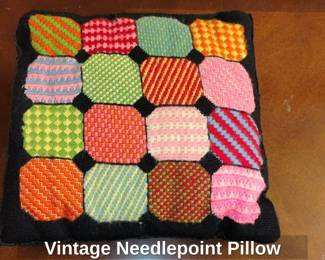 Vintage Needlepoint Pillow