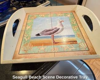Seagull Beach Scene Decorative Tray