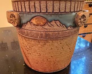 Studio Pottery Vase by Jeff and Donna Tousley with Landscape Motif third image